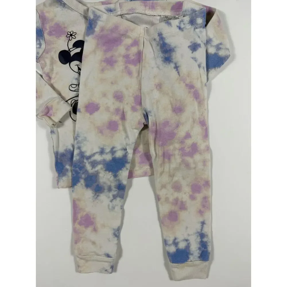 Gap Disney Mickey & Minnie Tie-Dye Pajama Set Size 2 Years